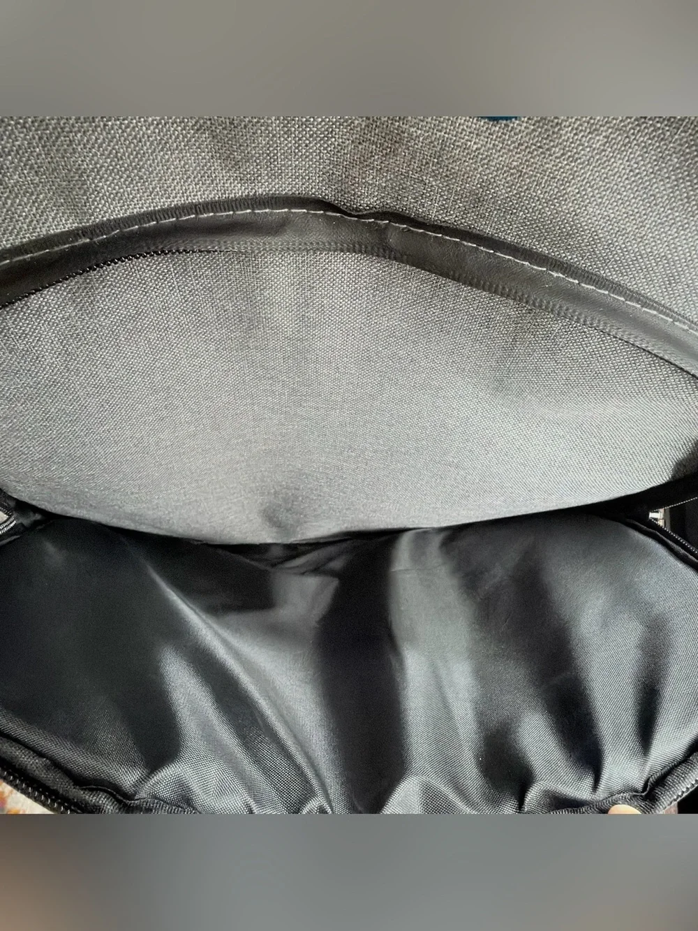 Gray Backpack cooler bag with Blue Infinity Logo storage large